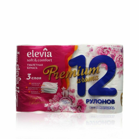 Elevia Perfumed 3-х слойная туалетная бумага 12 рулонов