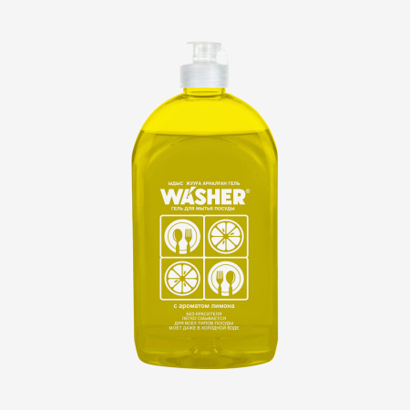 Washer-D с ароматом лимона для мытья посуды гель 500 мл