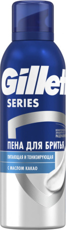 Gillette Series питающая и тонизирующая с маслом какао пена для бритья 200 мл