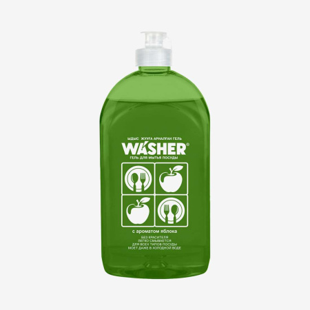 Washer-D с ароматом яблока для мытья посуды гель 500 мл