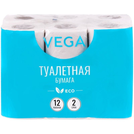 Vega 2-х слойная бумага туалетная 12 рул