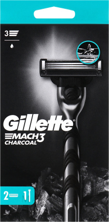 Gillette Mach3 Charcoal бритвенный станок с 2 сменными кассетами